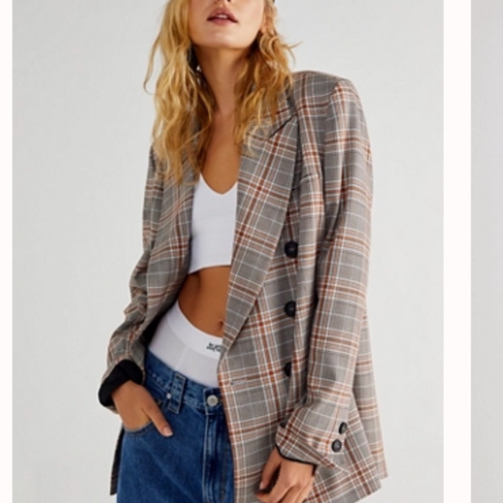 Free People - Plaid Women's Blazer
